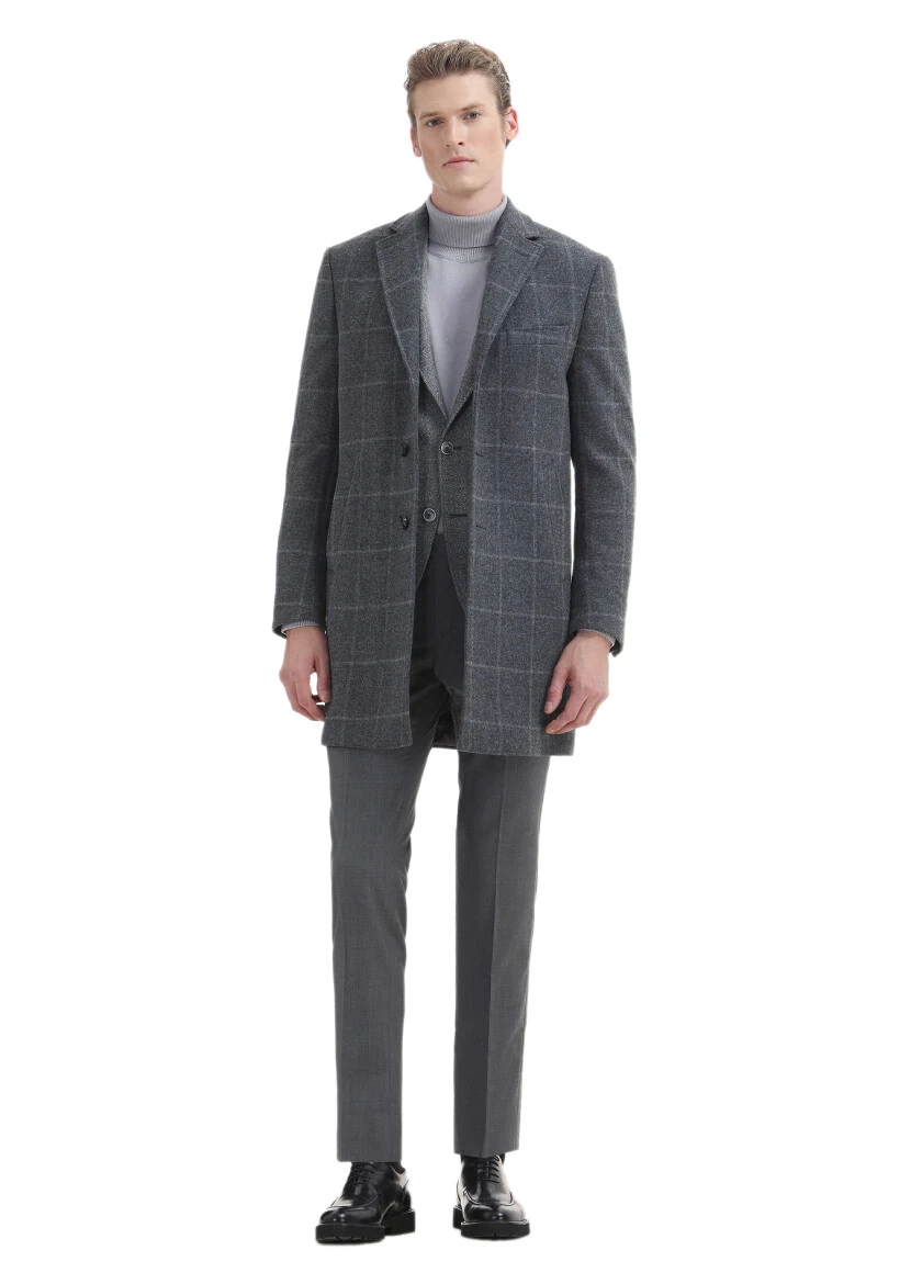 Grey Micro Zeroweight Slim Fit 100% Wool Jacket - 3