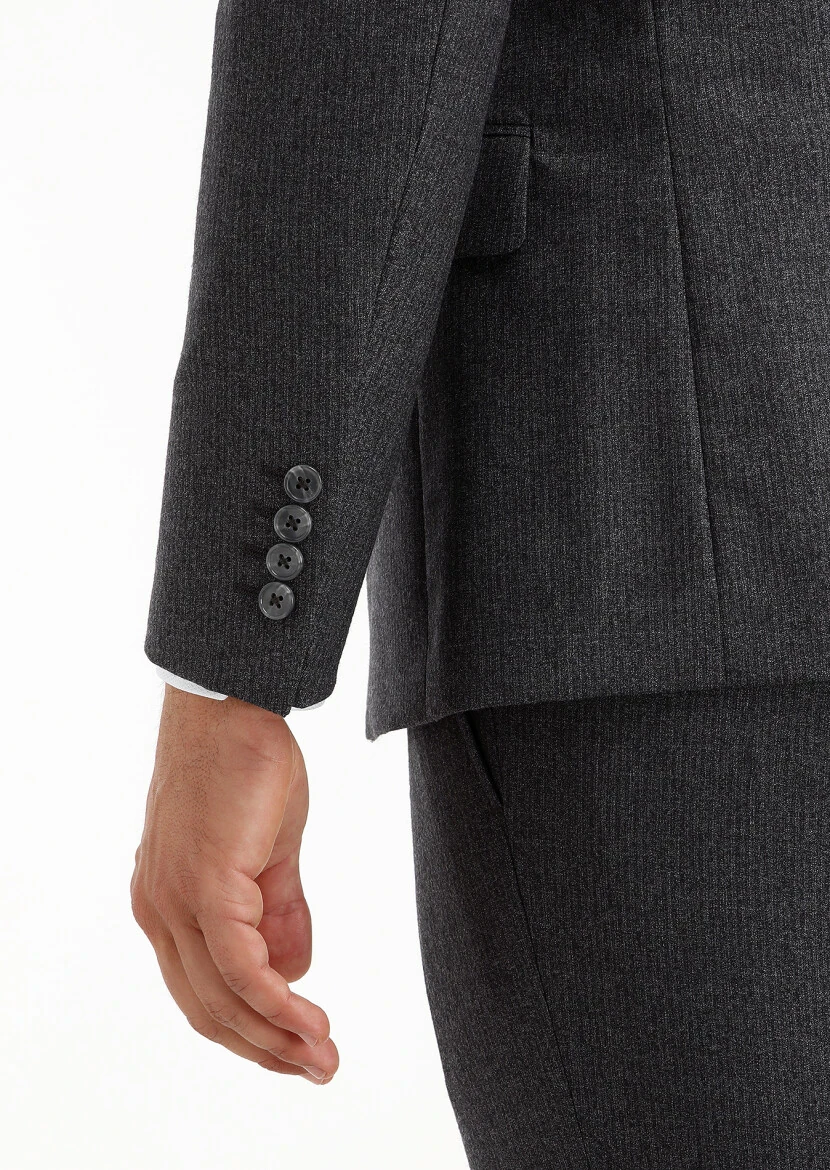 Grey Micro Zeroweight Slim Fit 100% Wool Suit - 4
