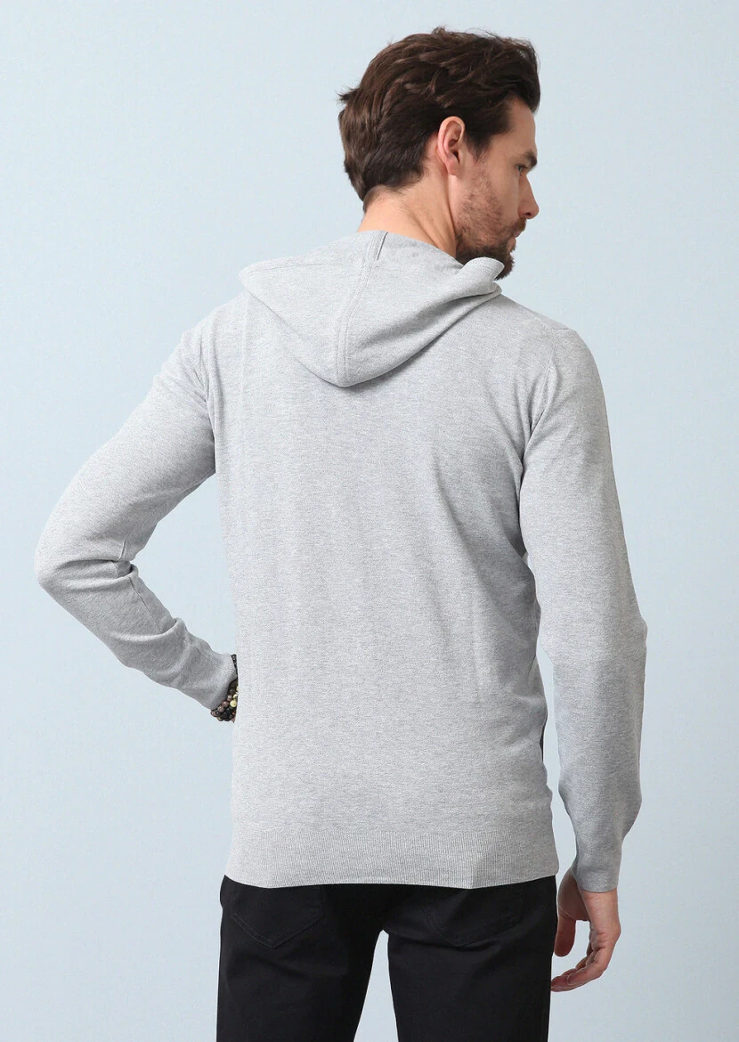 Grey Plain Knitting Cardigan - 6