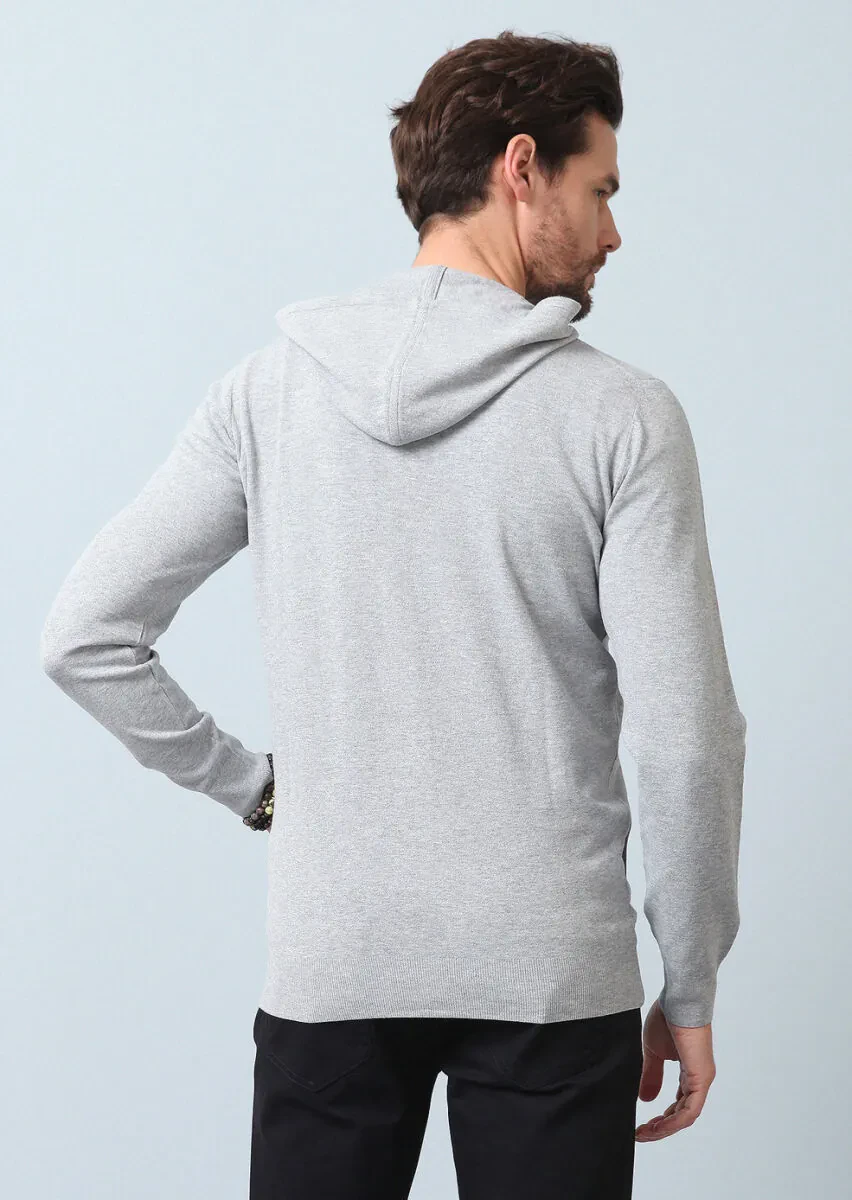 Grey Plain Knitting Cardigan - 6