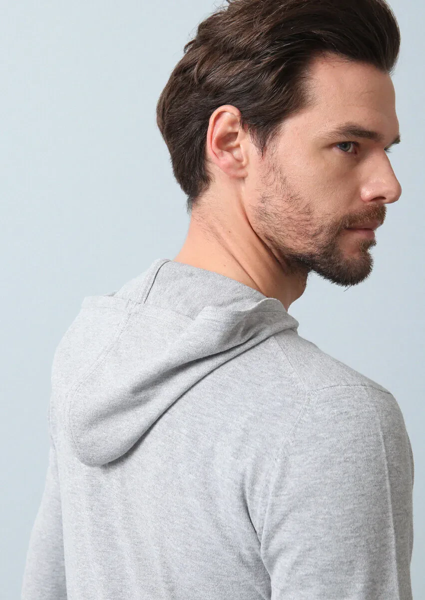 Grey Plain Knitting Cardigan - 7