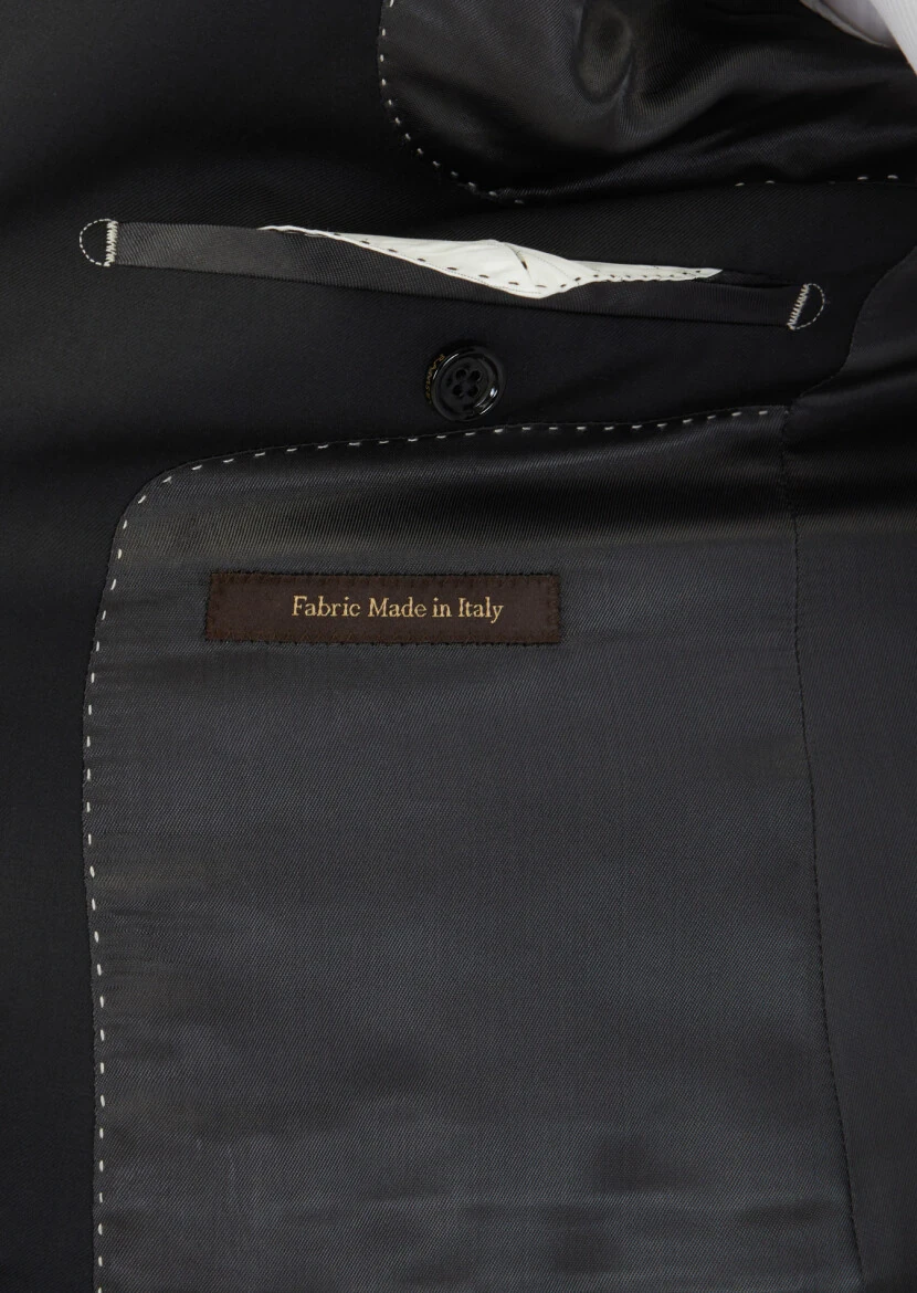 Grey Plain Regular Fit 100% Wool Suit - 5