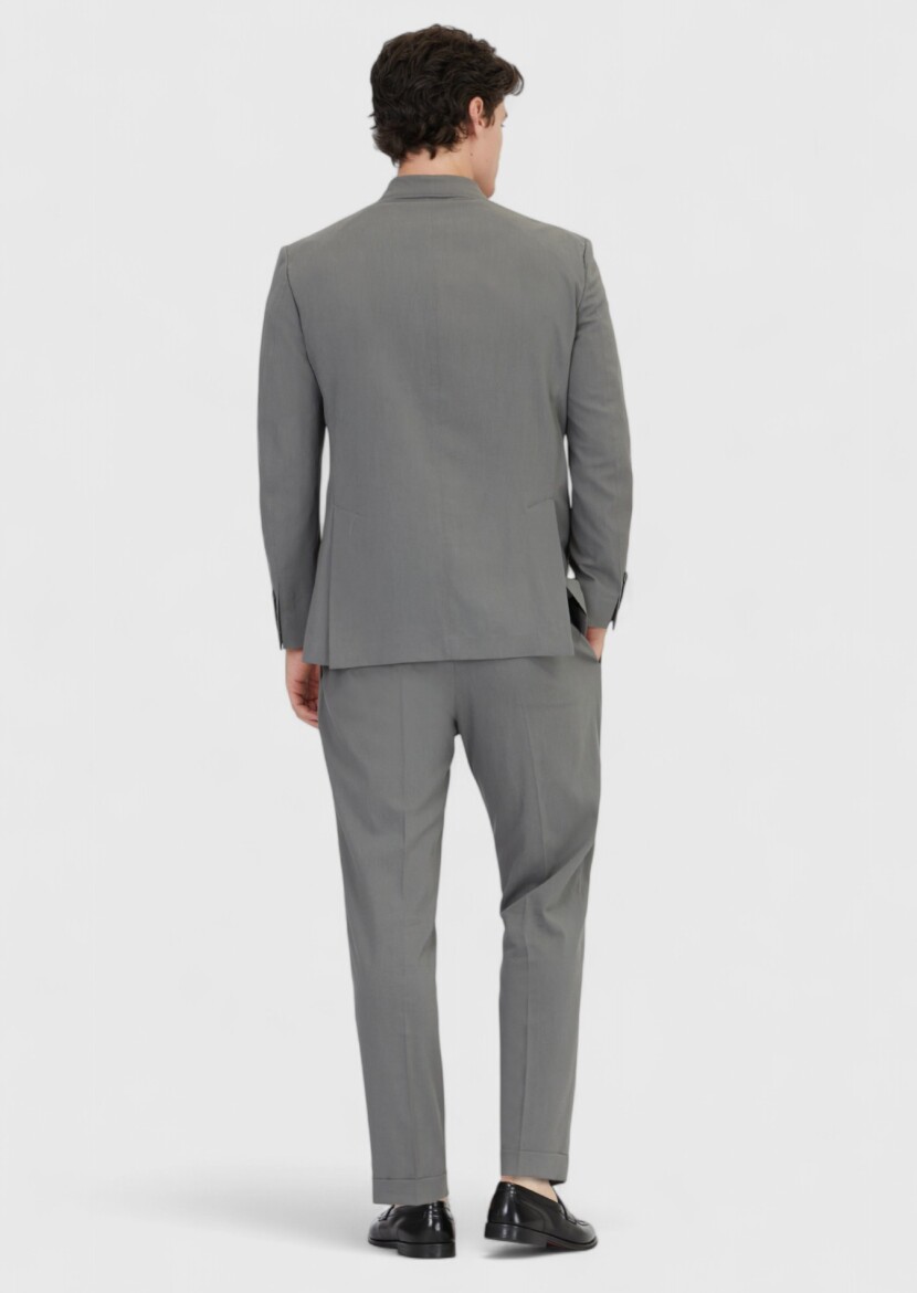 Grey Plain Zeroweight Slim Fit Suit - 8
