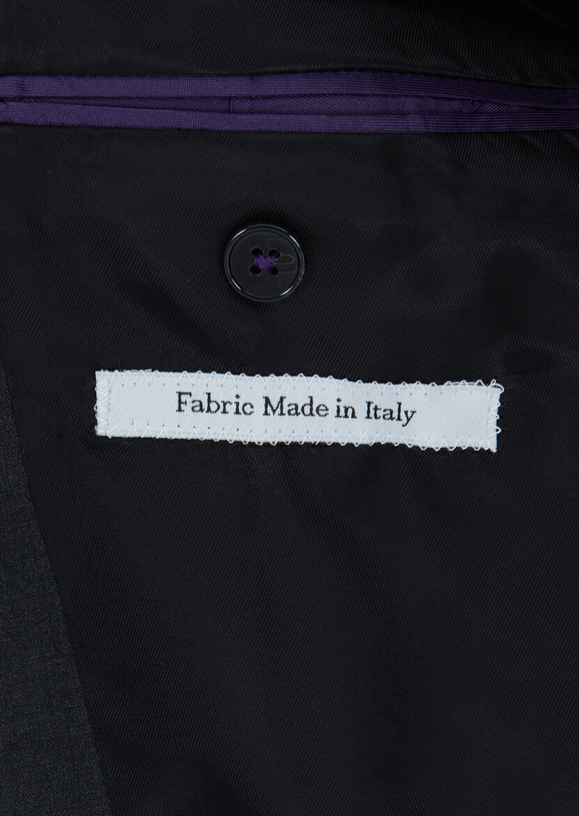 Grey Plain Zeroweight Slim Fit Wool Blended Suit - 5