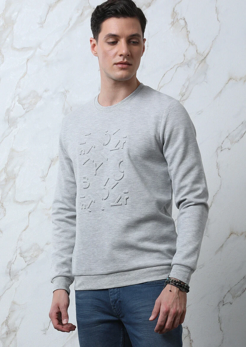 Grey Printed Sweatshirt - 2