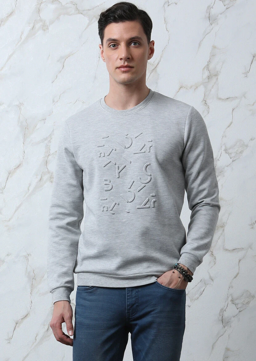 Grey Printed Sweatshirt - 3