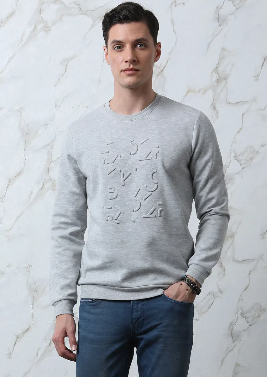 Grey Printed Sweatshirt - 3