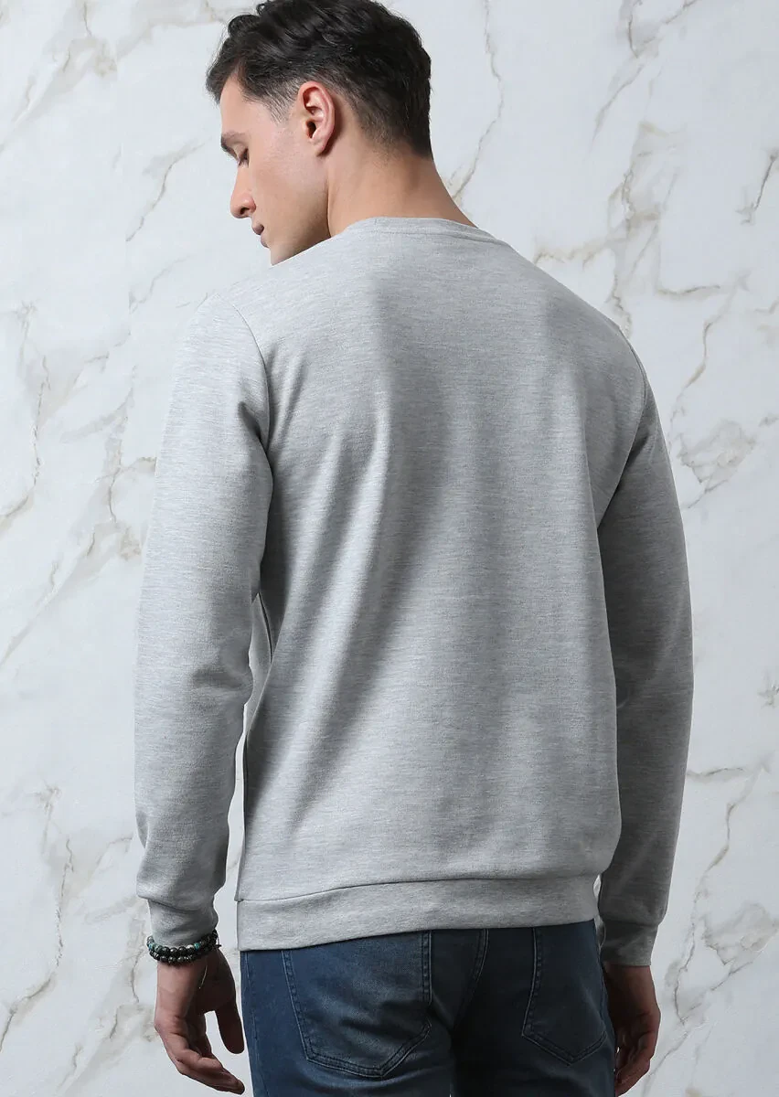 Grey Printed Sweatshirt - 5
