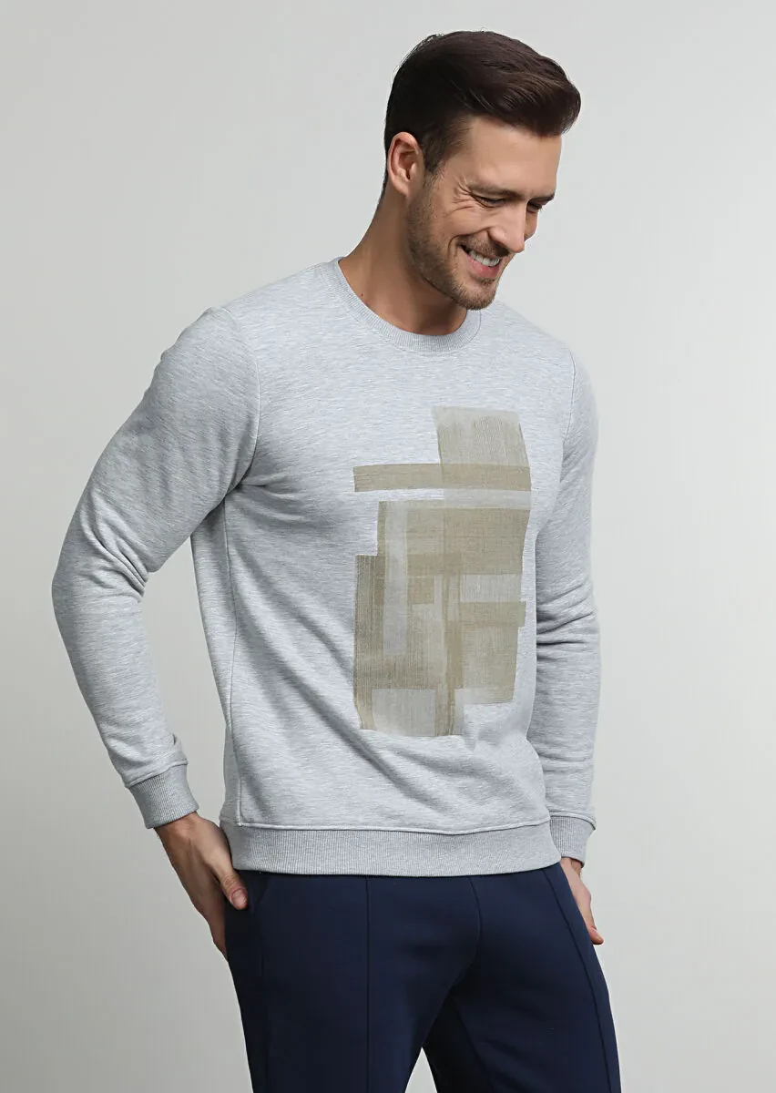 Grey Printed Sweatshirt - 3