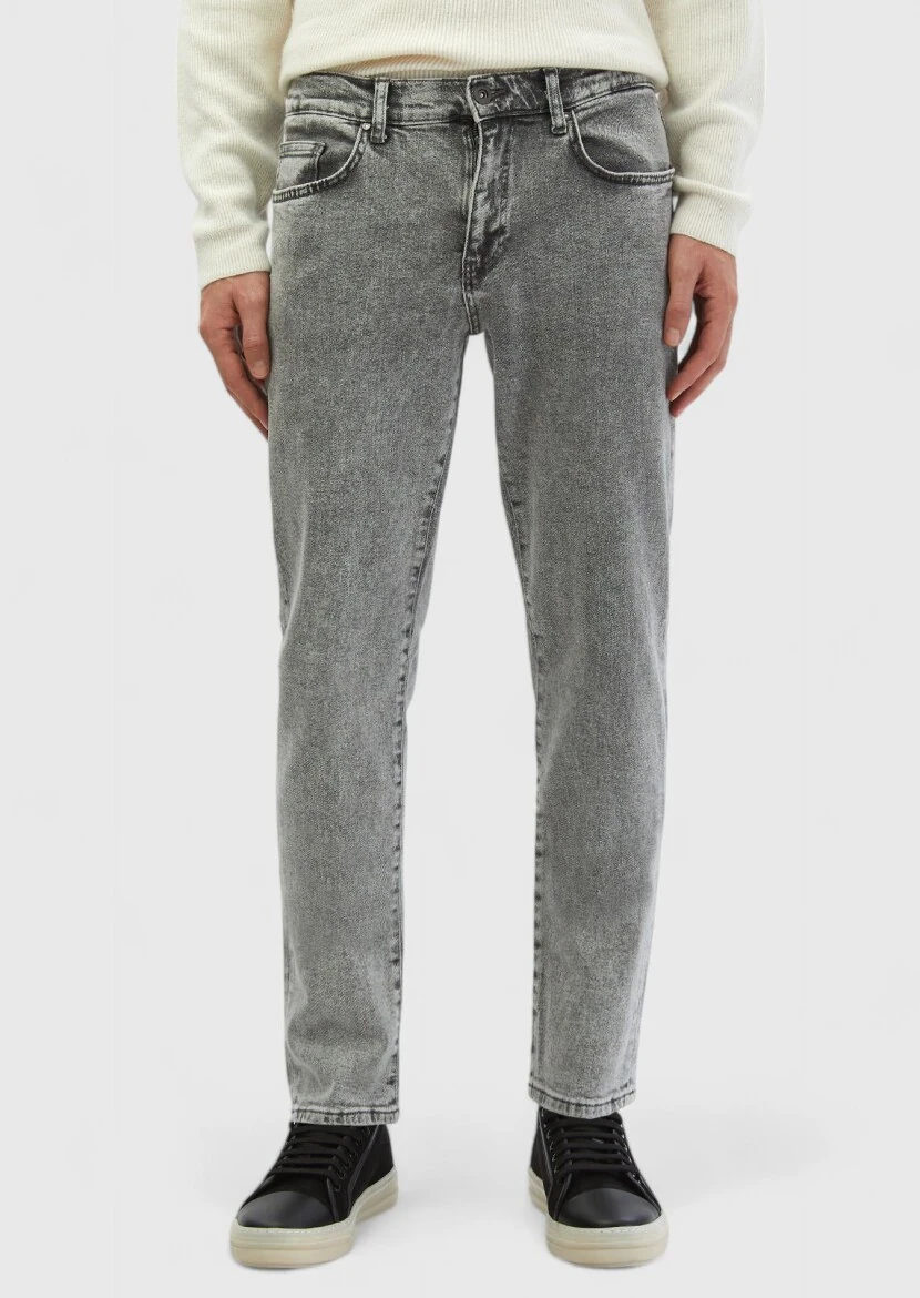 Grey Regular Fit Denim 100% Cotton Trousers - RAMSEY