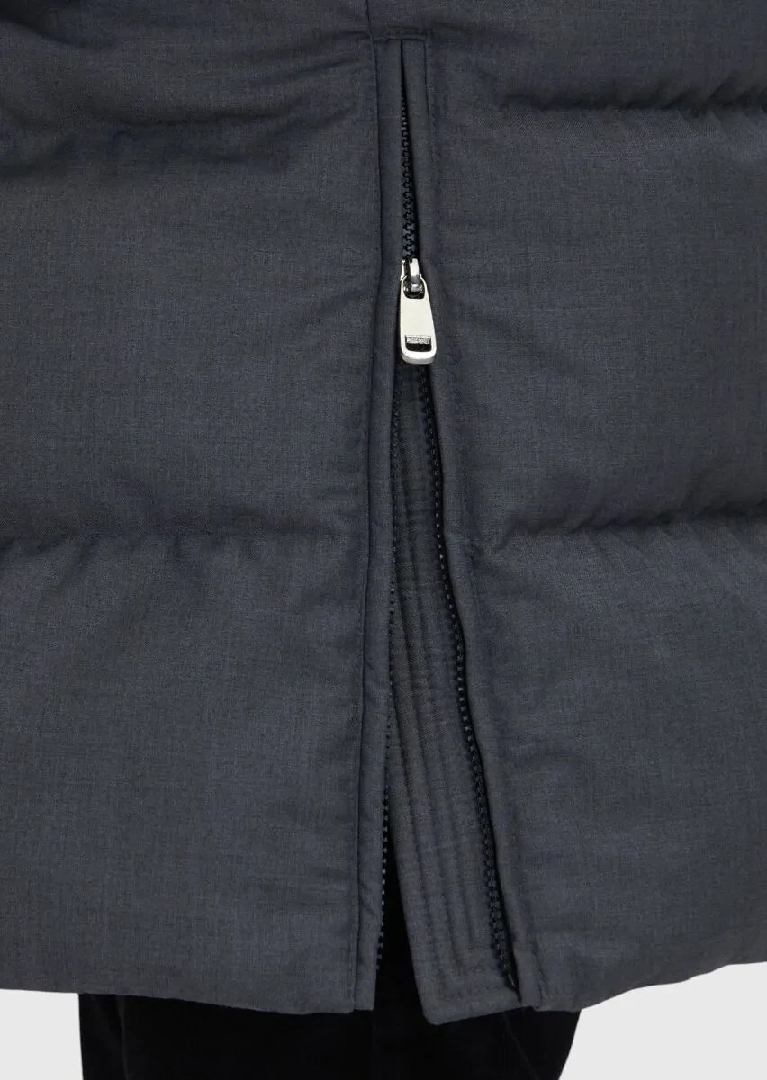 Grey Regular Fit Hooded Casual Weaving Coat - 9