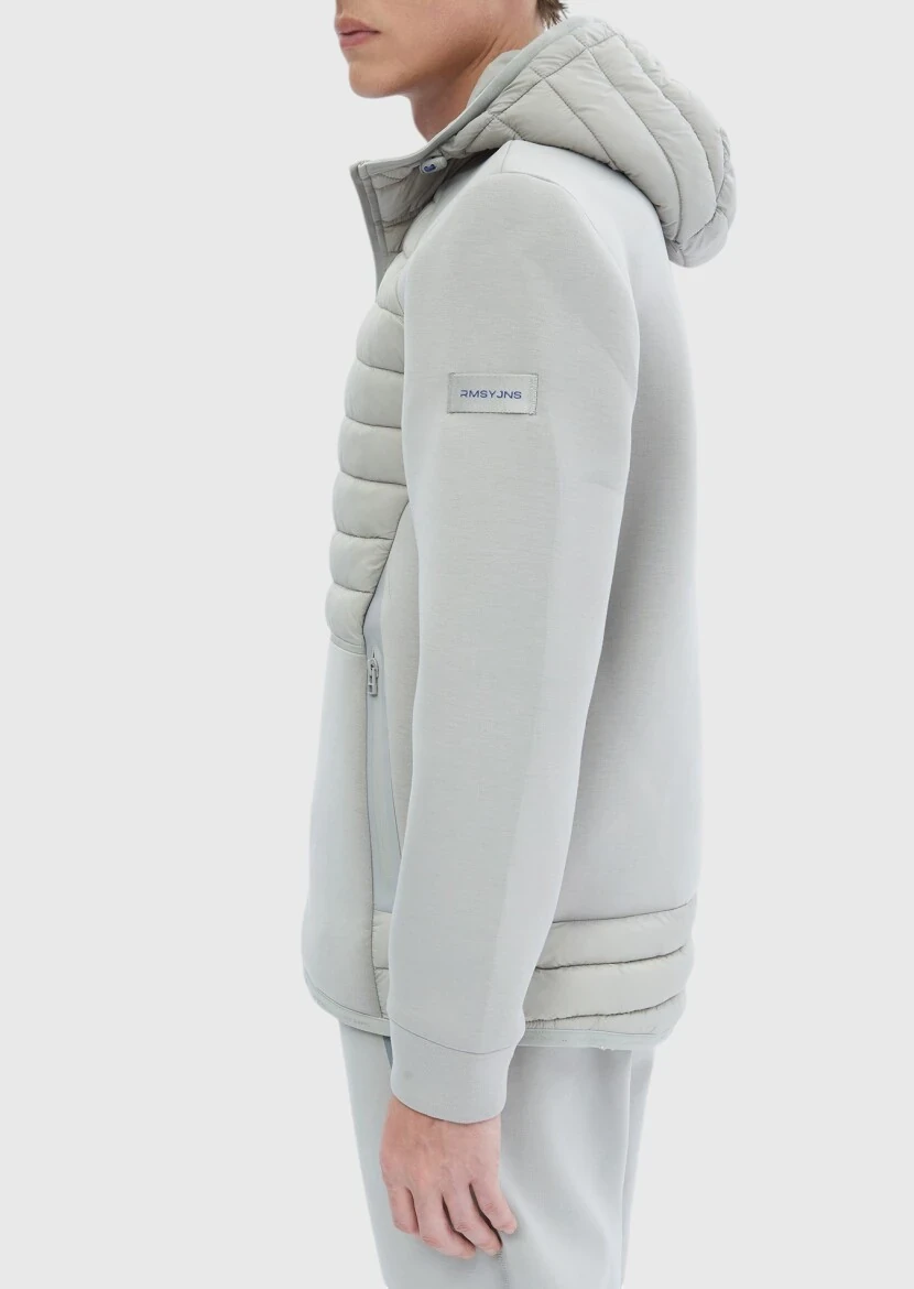 Grey Regular Fit Hooded Denim Weaving Coat - 6