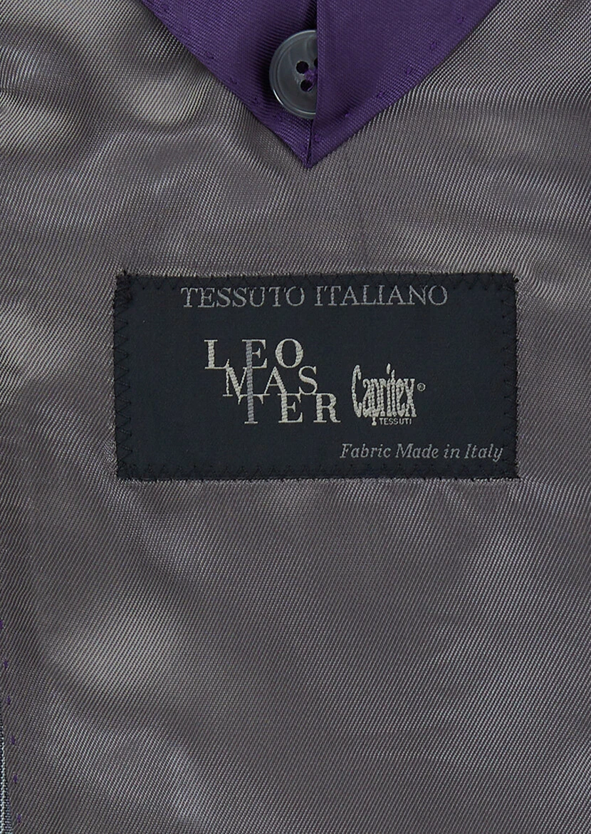 Grey Striped Zeroweight Slim Fit Linen Blended Suit - 6