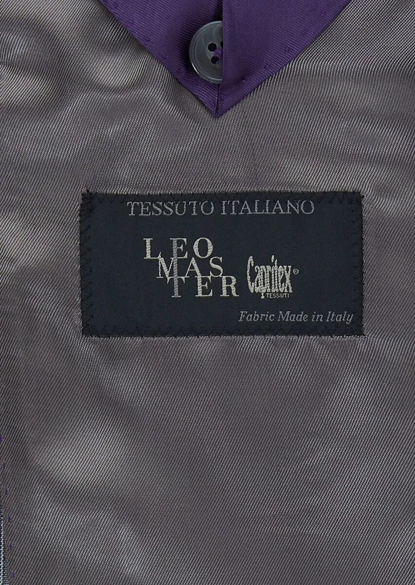 Grey Striped Zeroweight Slim Fit Linen Blended Suit - 6