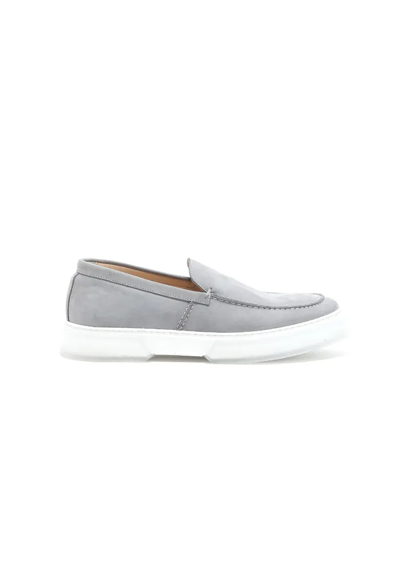 Grey Suede Casual Loafer - 1