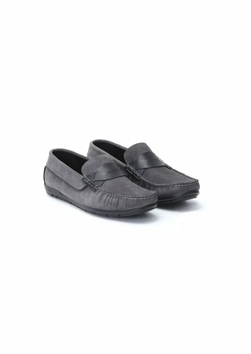 Grey Suede Casual Loafer - 2