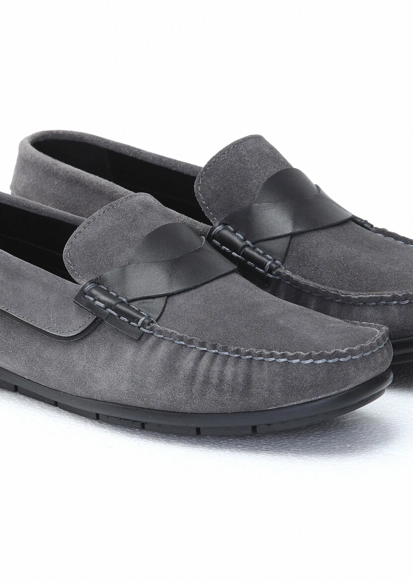 Grey Suede Casual Loafer - 3
