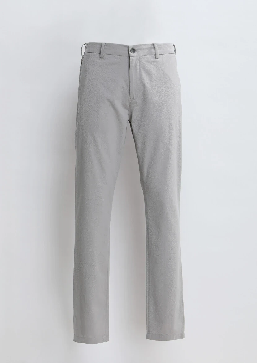 Grey Weaving Jogging Fit Casual Cotton Blended Trousers - 5