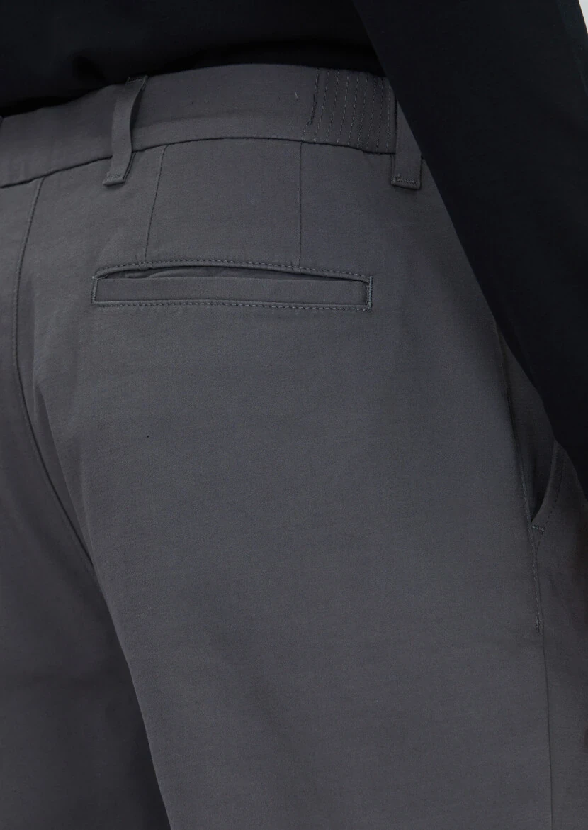 Grey Weaving Jogging Fit Casual Cotton Blended Trousers - 4