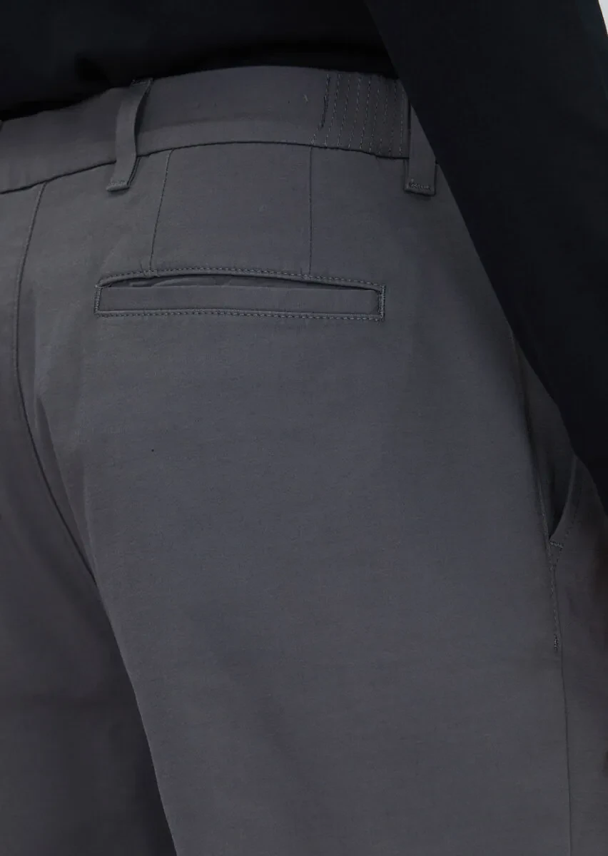 Grey Weaving Jogging Fit Casual Cotton Blended Trousers - 4