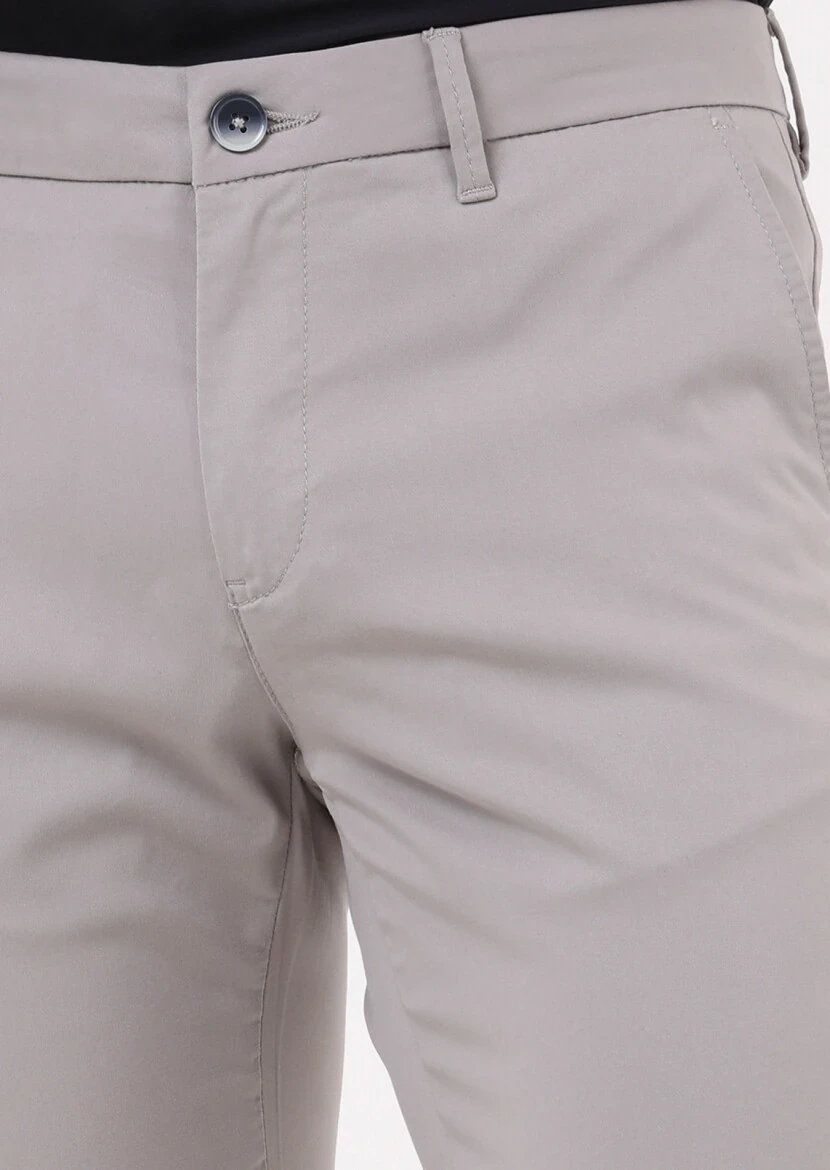 Grey Weaving Regular Fit Casual Trousers 