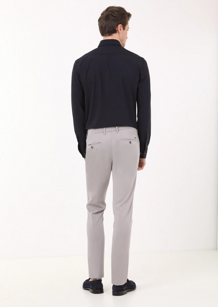 Grey Weaving Regular Fit Casual Trousers - 4