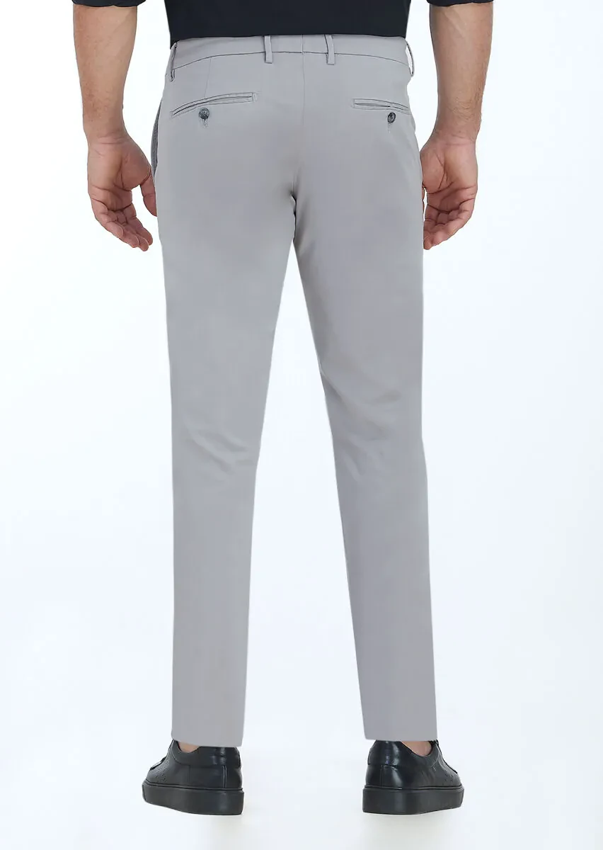 Grey Weaving Regular Fit Casual Trousers - 4