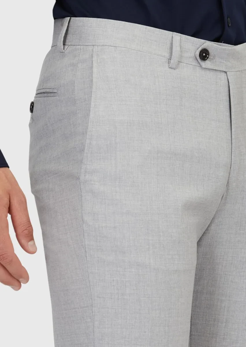 Grey Weaving Regular Fit Classical 100% Wool Trousers - 3