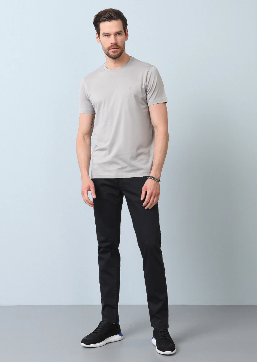 Gri %100 Pamuk T-Shirt - 3