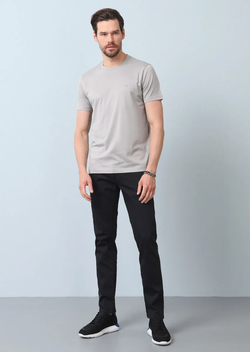 Gri %100 Pamuk T-Shirt - 3