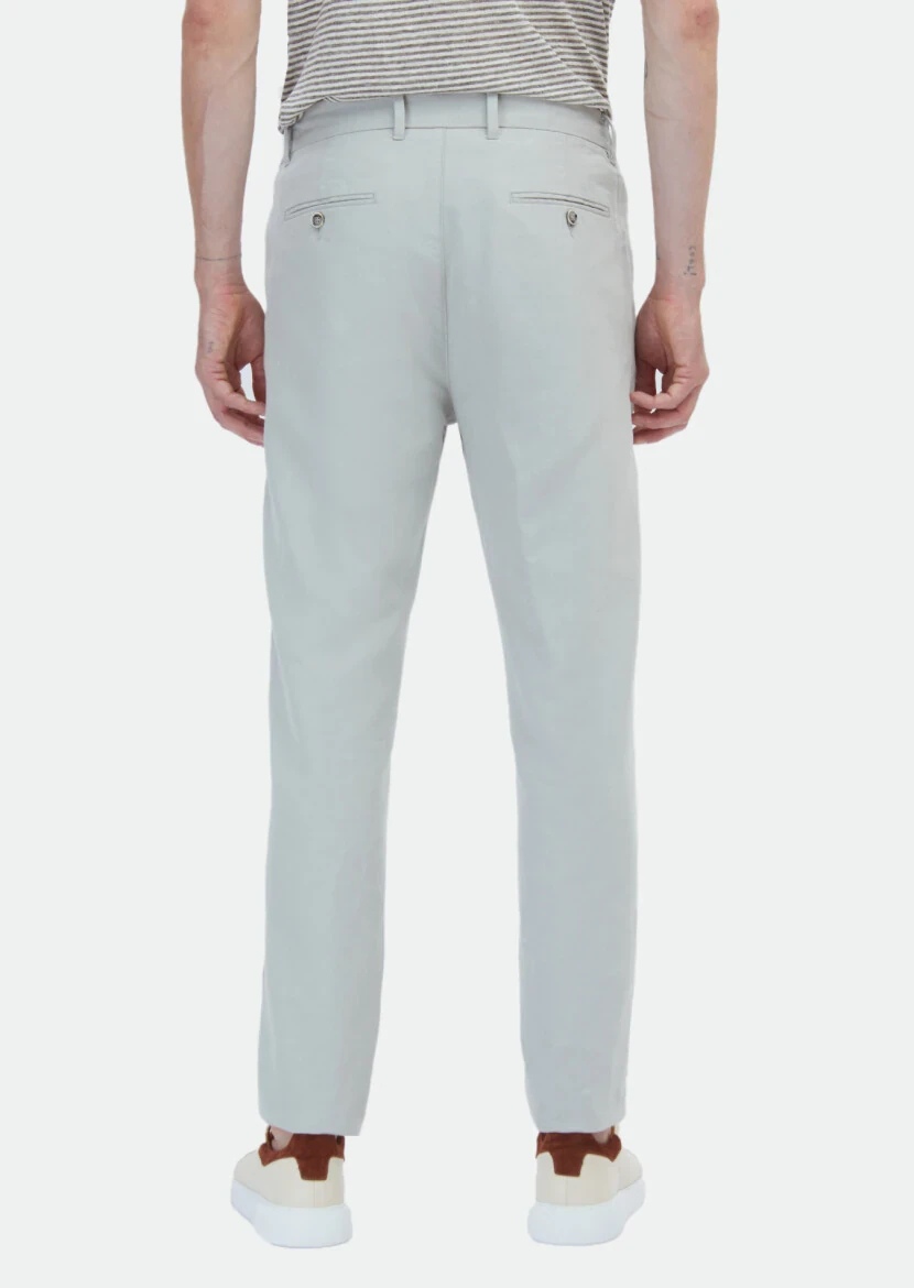 Gri Desenli Dokuma Jogging Fit Casual Pamuk Karışımlı Pantolon - 5