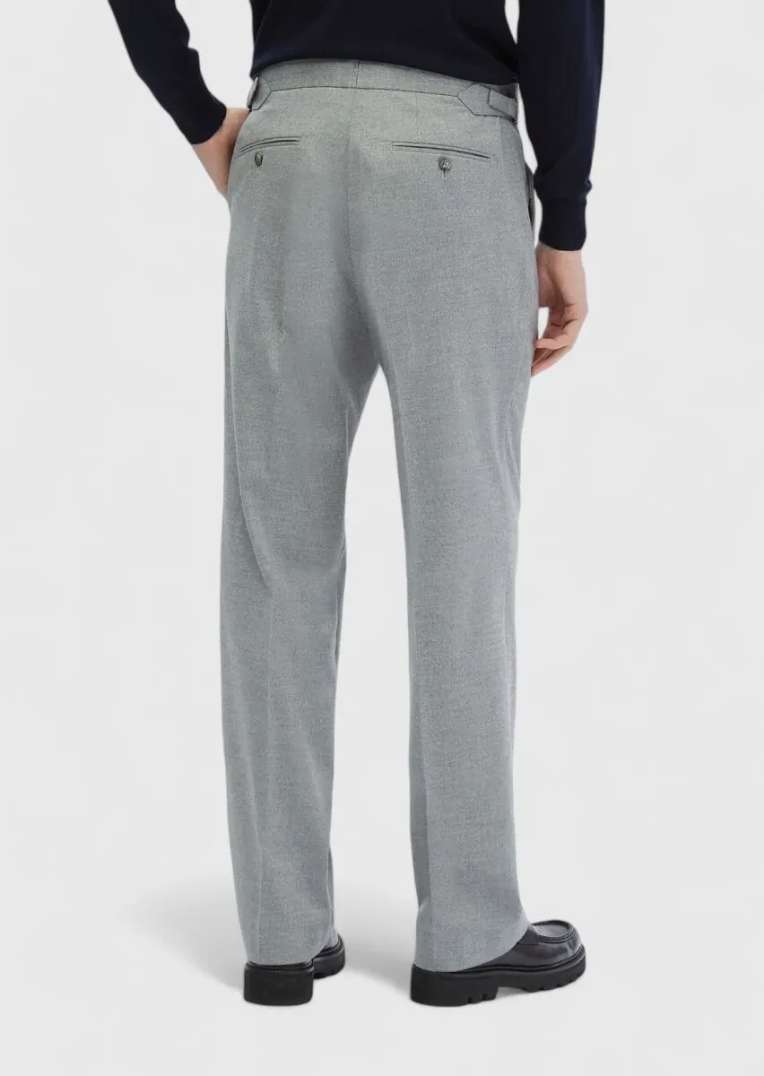 Gri Düz Dokuma Loose Fit Casual Pantolon - 6