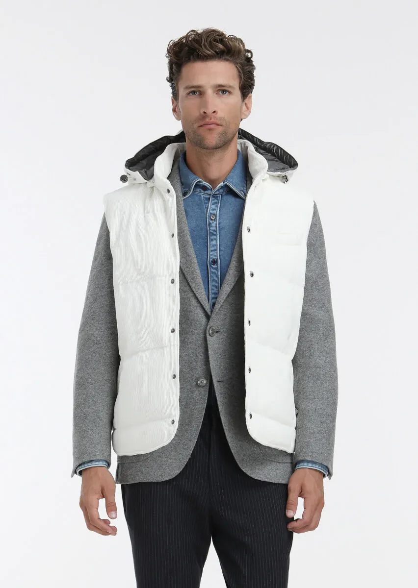 Gri Düz Shirt Shoulder Slim Fit Yün Karışımlı Örme Ceket - 7