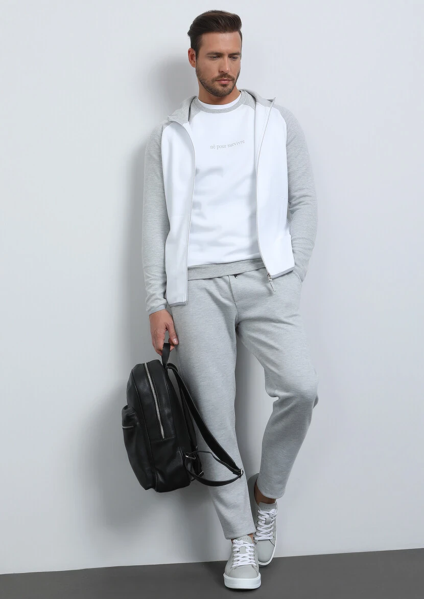 Gri Kapüşonlu Sweatshırt - 3