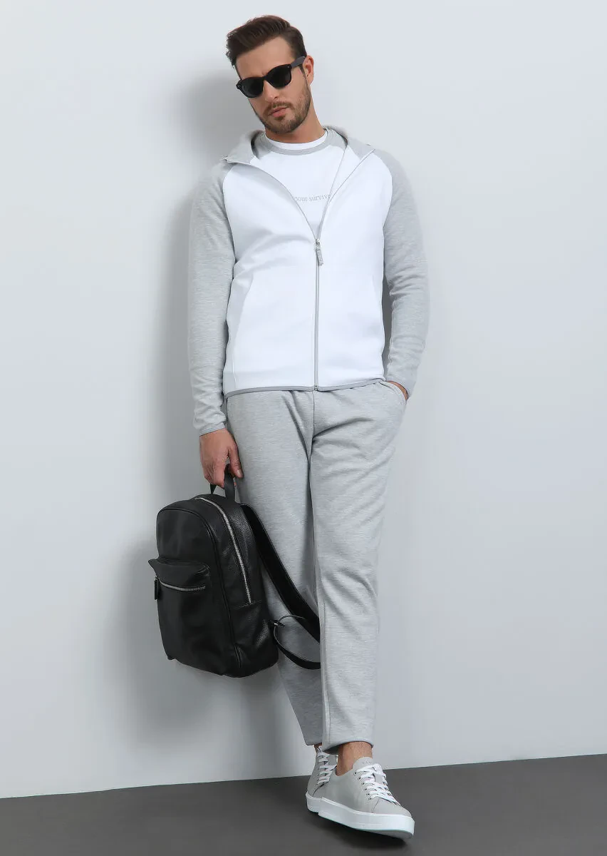 Gri Kapüşonlu Sweatshırt - 4