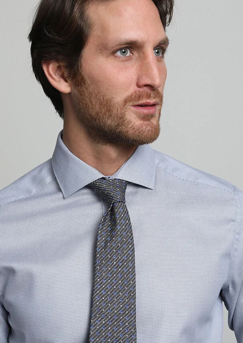 Gri Mikro Regular Fit Dokuma Klasik %100 Pamuk Gömlek - 2