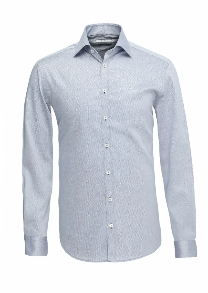 Gri Mikro Regular Fit Dokuma Klasik %100 Pamuk Gömlek - 1