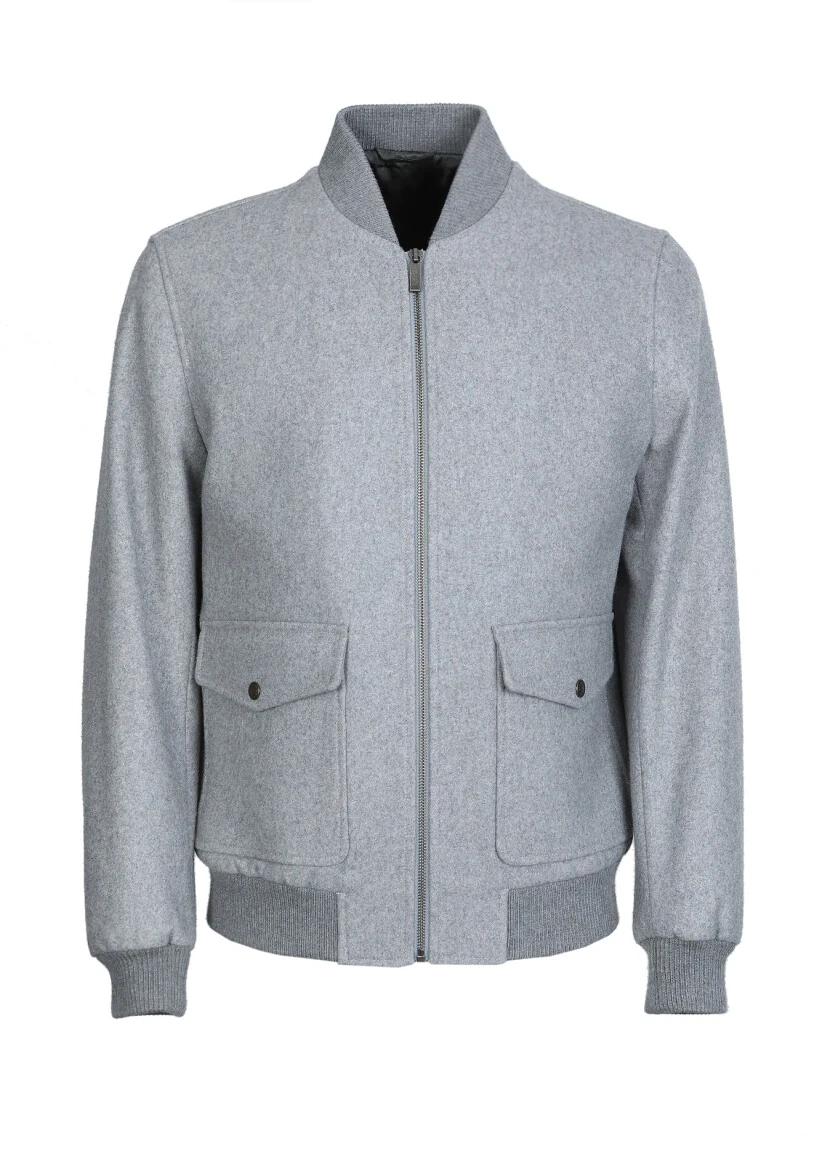 Gri Regular Fit Dik Yaka Casual Dokuma Mont - 6