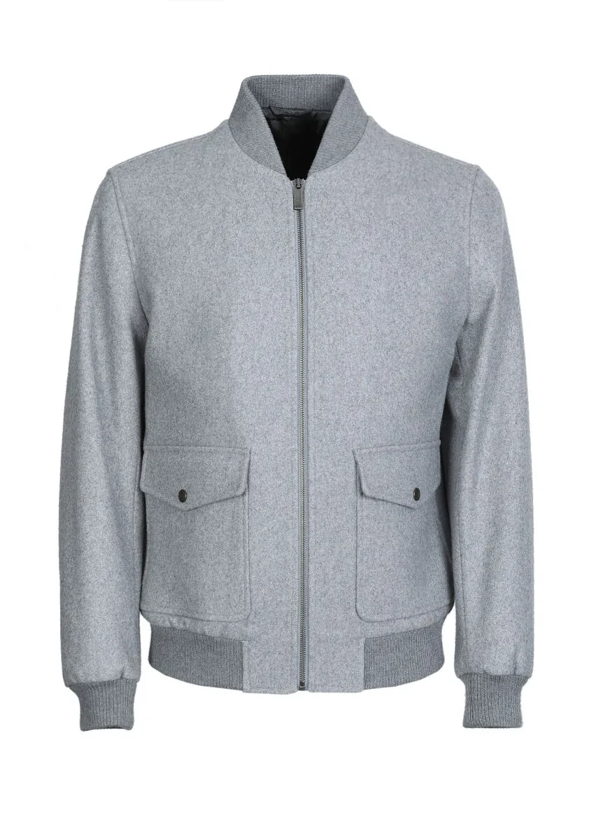 Gri Regular Fit Dik Yaka Casual Dokuma Mont - 6