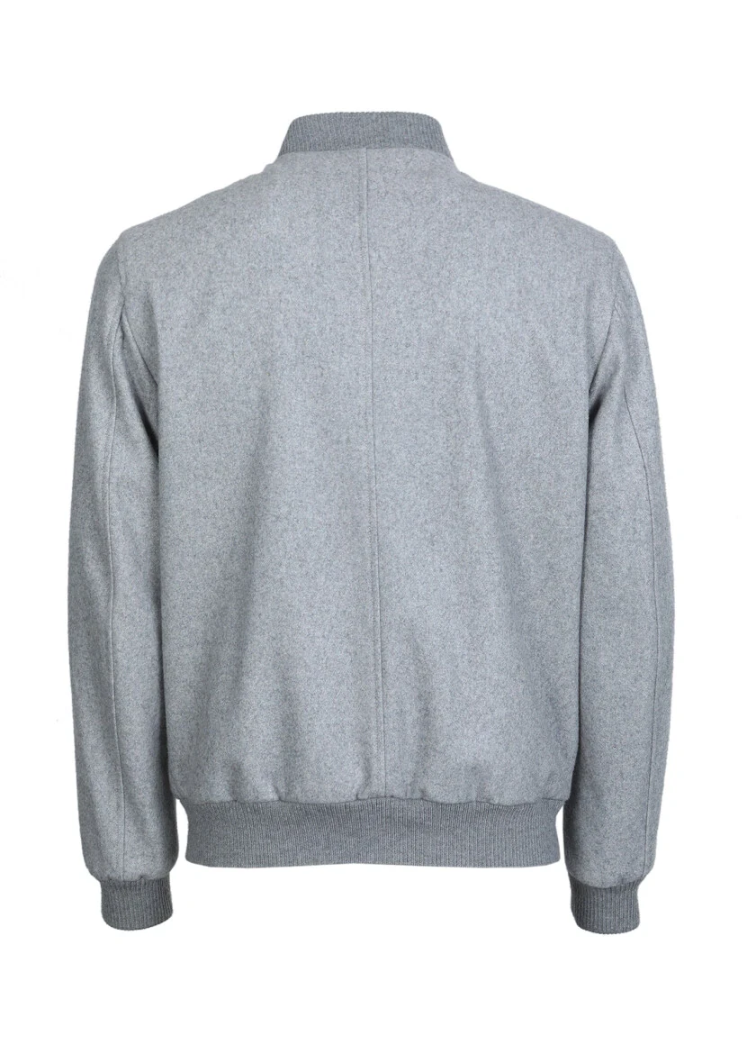 Gri Regular Fit Dik Yaka Casual Dokuma Mont - 7