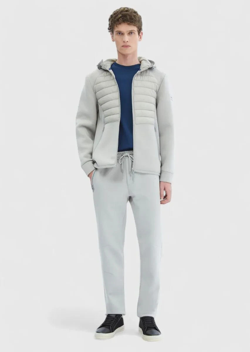 Gri Regular Fit Kapüşonlu Denim Dokuma Mont - 2