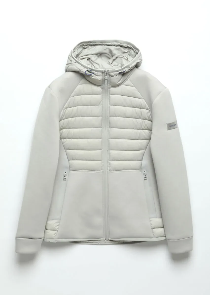 Gri Regular Fit Kapüşonlu Denim Dokuma Mont - 10