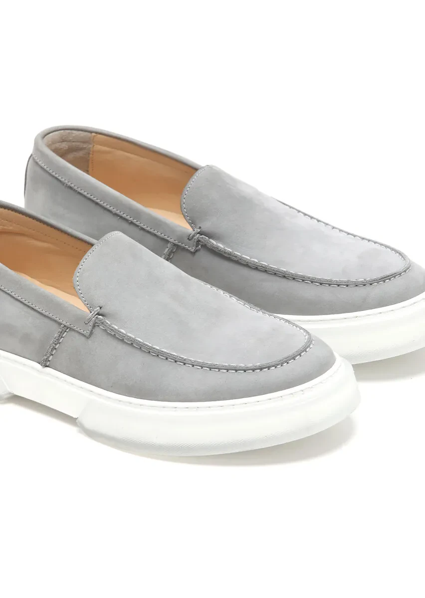 Gri Süet Casual Loafer - 3