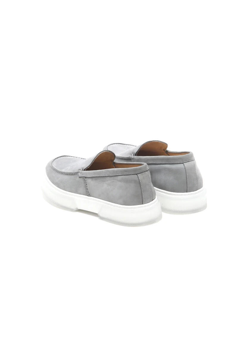 Gri Süet Casual Loafer - 4