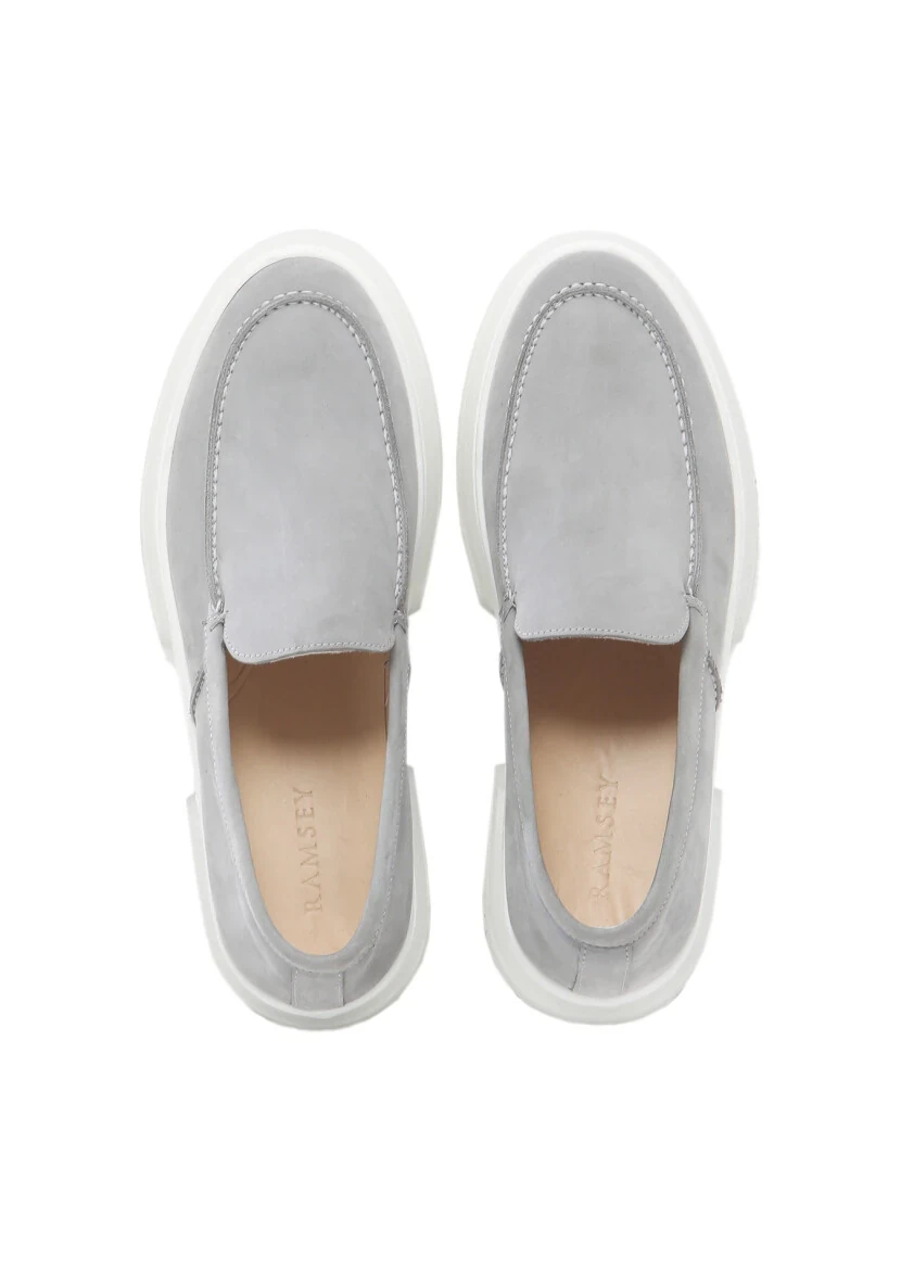 Gri Süet Casual Loafer - 6