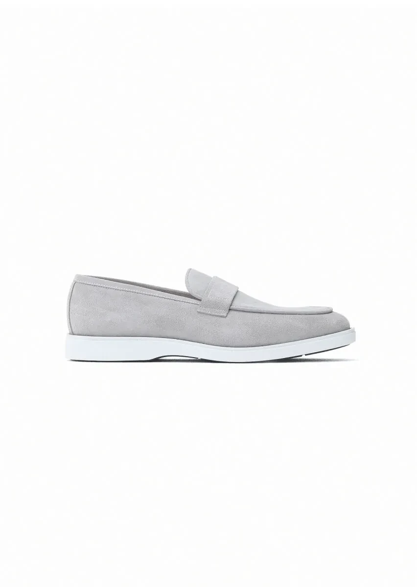 Gri Süet Casual Loafer - 1