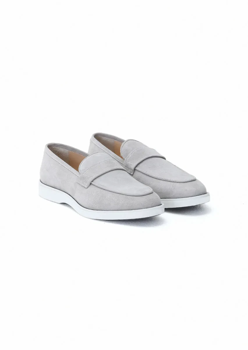 Gri Süet Casual Loafer - 2
