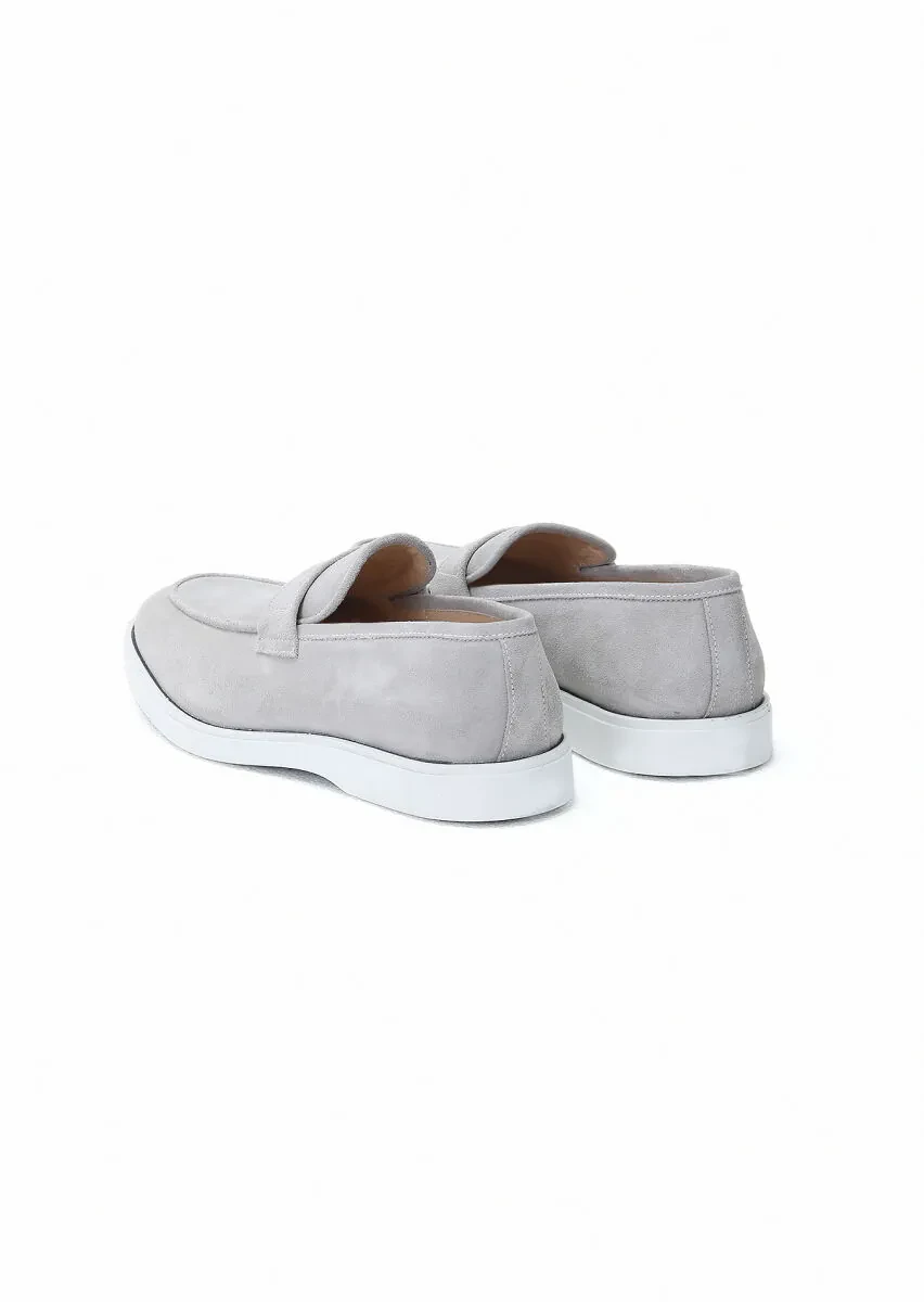 Gri Süet Casual Loafer - 4
