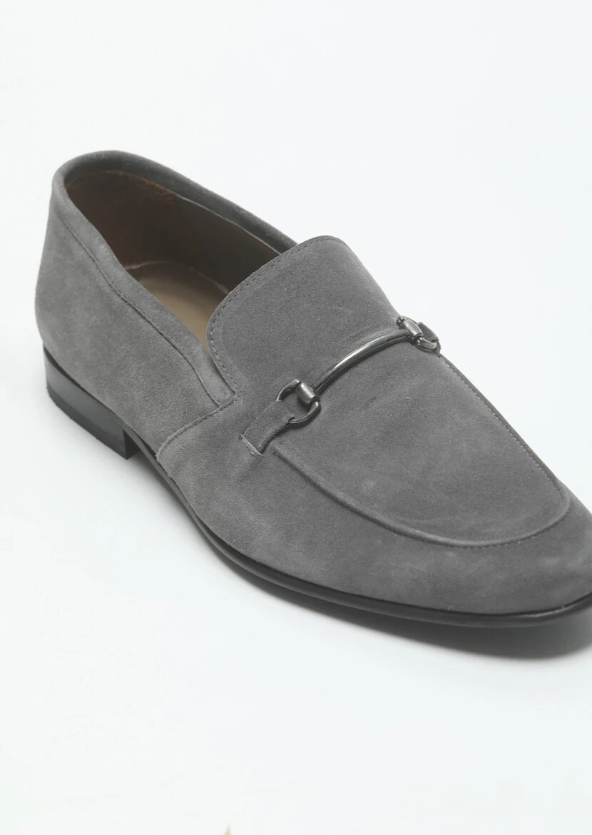 Gri Süet Klasik Loafer 