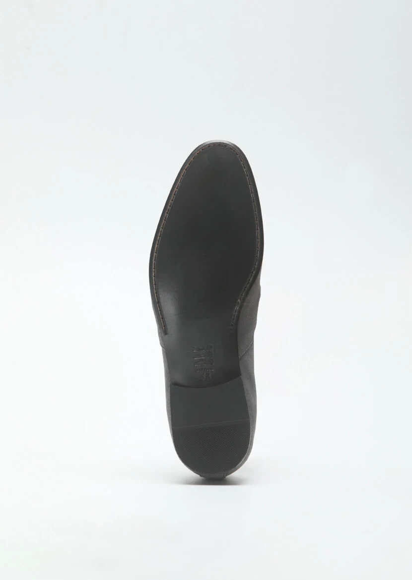 Gri Süet Klasik Loafer - 4